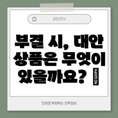 부결 시, 대안 상품은 무엇이 있을까요? 📢