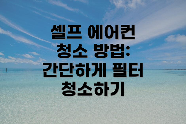 셀프 에어컨 청소 방법: 간단하게 필터 청소하기