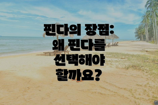 핀다의 장점: 왜 핀다를 선택해야 할까요?