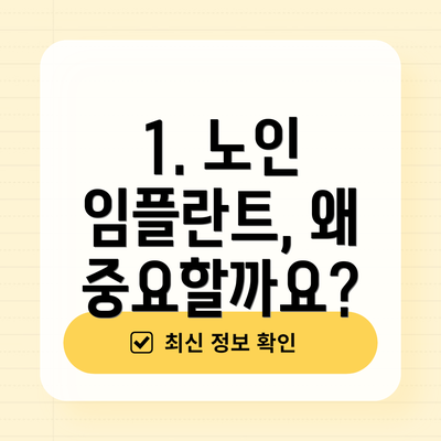1. 노인 임플란트, 왜 중요할까요?