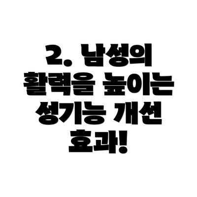 2. 남성의 활력을 높이는 성기능 개선 효과!