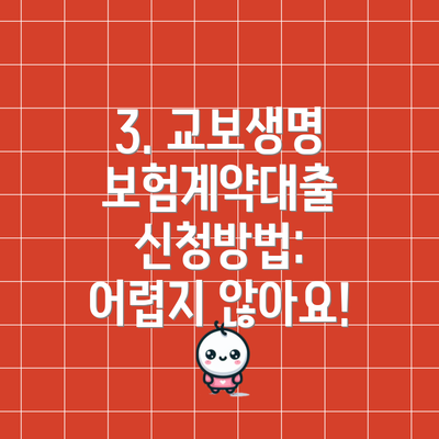 3. 교보생명 보험계약대출 신청방법: 어렵지 않아요!