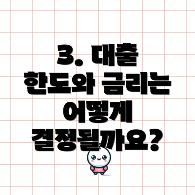 3. 대출 한도와 금리는 어떻게 결정될까요?