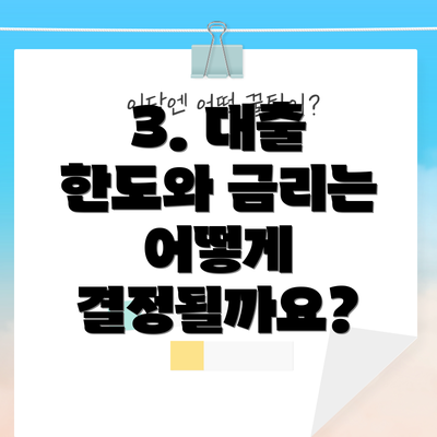 3. 대출 한도와 금리는 어떻게 결정될까요?