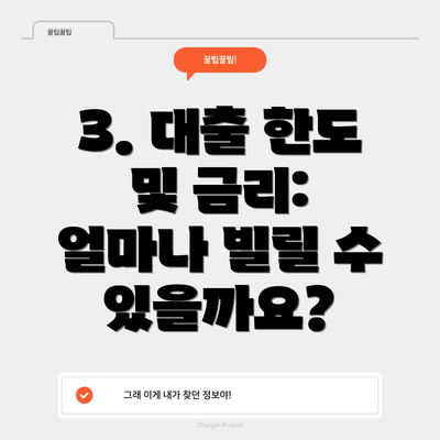 3. 대출 한도 및 금리: 얼마나 빌릴 수 있을까요?