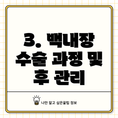 3. 백내장 수술 과정 및 후 관리
