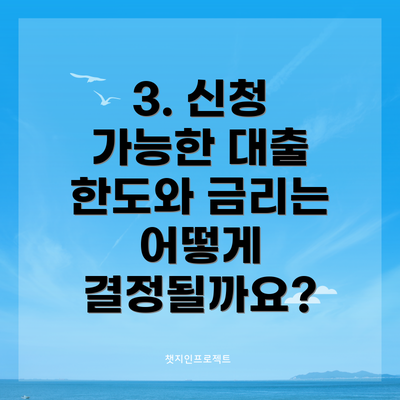 3. 신청 가능한 대출 한도와 금리는 어떻게 결정될까요?