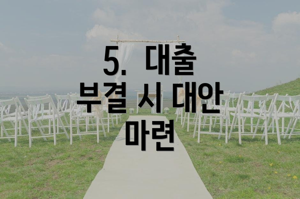5.  대출 부결 시 대안 마련