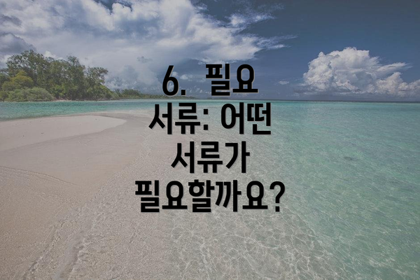 6.  필요 서류: 어떤 서류가 필요할까요?