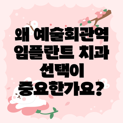 왜 예술회관역 임플란트 치과 선택이 중요한가요?
