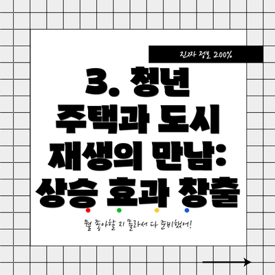 3. 청년 주택과 도시 재생의 만남: 상승 효과 창출