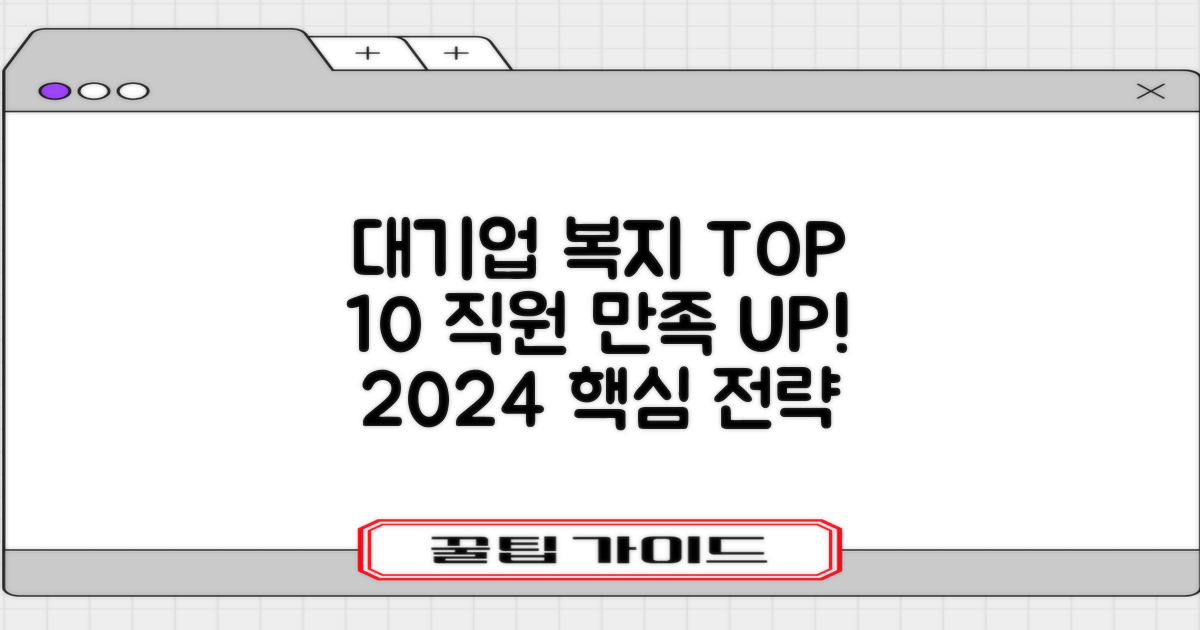2024년 대기업 평균 복지 혜택 TOP 10: 직원 만족도를 높이는 핵심 전략
