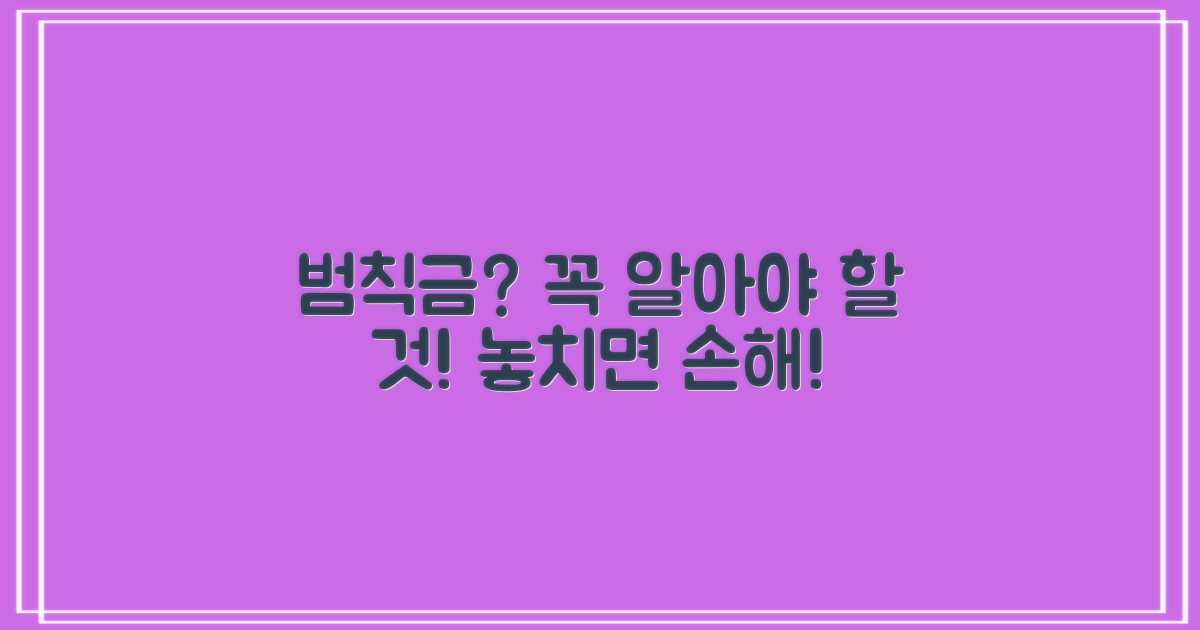 교통 범칙금, 이것만은 꼭 알아두세요!