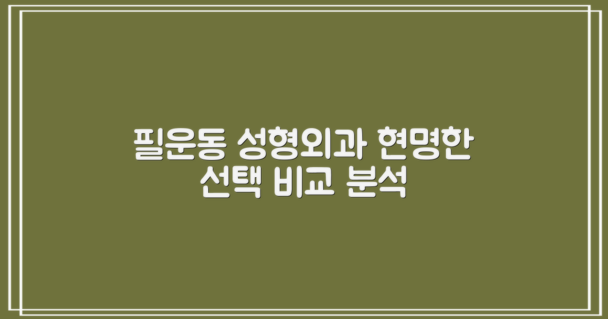 필운동 성형외과, 현명한 선택을 위한 비교 분석