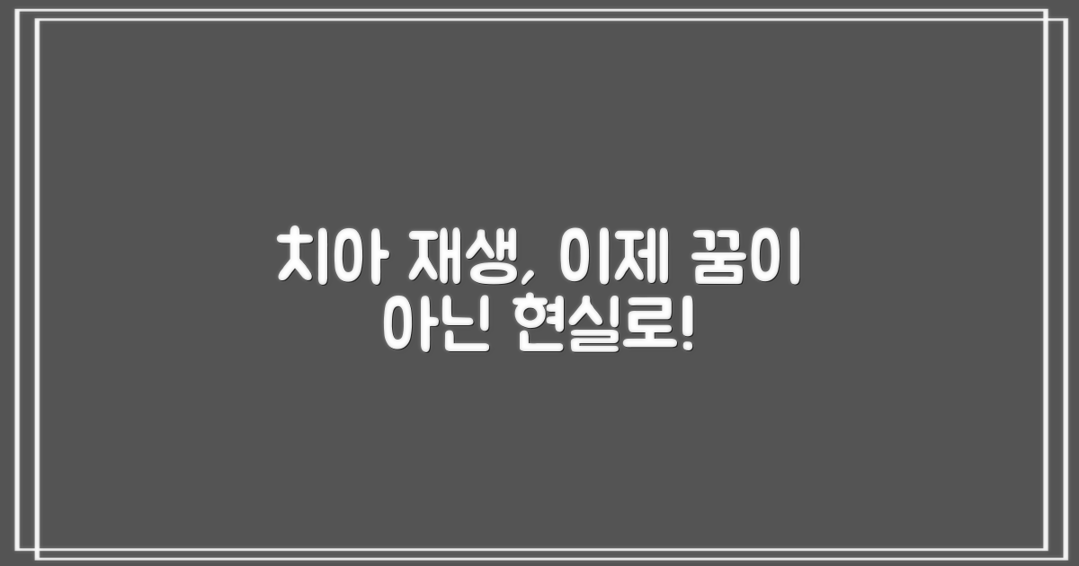 치아 재생 상용화, 꿈이 아닌 현실로 나아가는 길