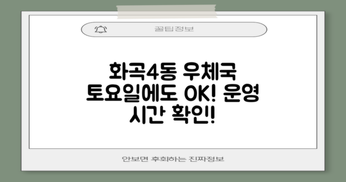 서울화곡4동우체국: 토요일에도 편리하게! 운영 시간 확인 필수