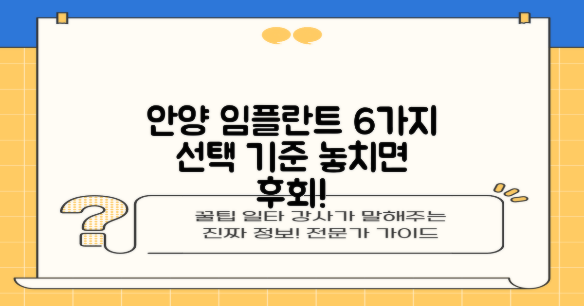 안양 임플란트 치과, 신중하게 선택하는 6가지 기준!