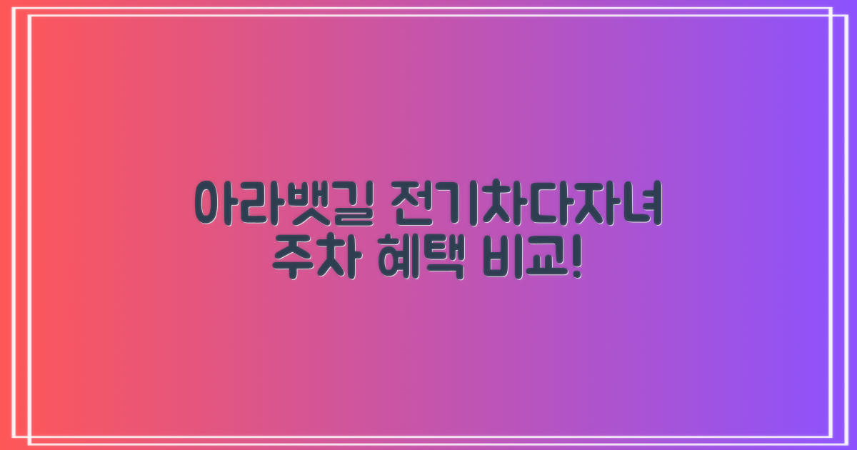 [아라뱃길지사] 주차장: 전기차, 다자녀, 경차 주차 혜택 비교 분석