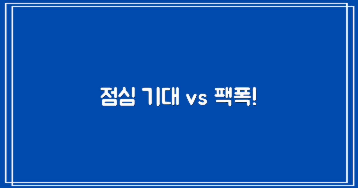 점심시간: 현실 vs 기대