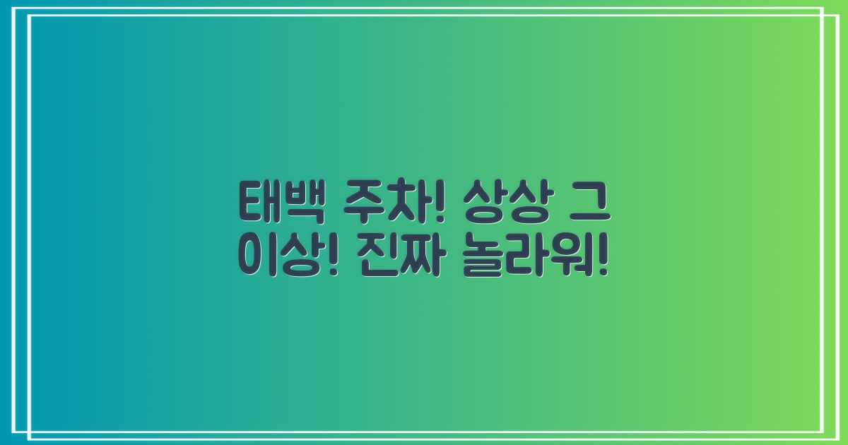 태백 주차, 왜 놀라울까요?