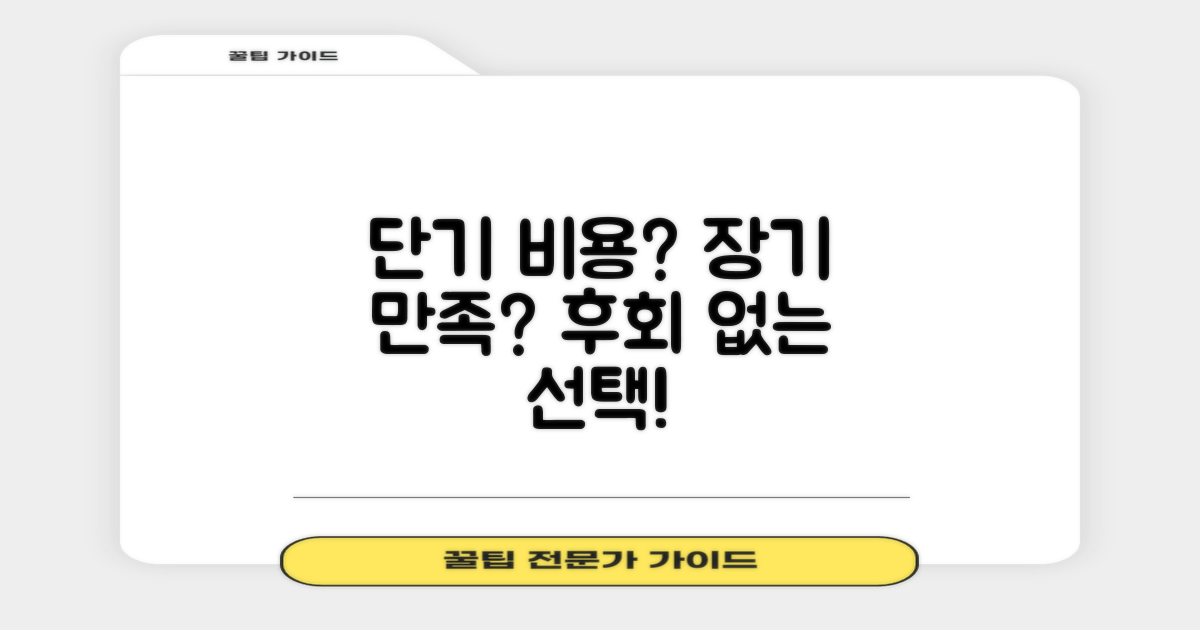 단기 비용 vs. 장기 만족도