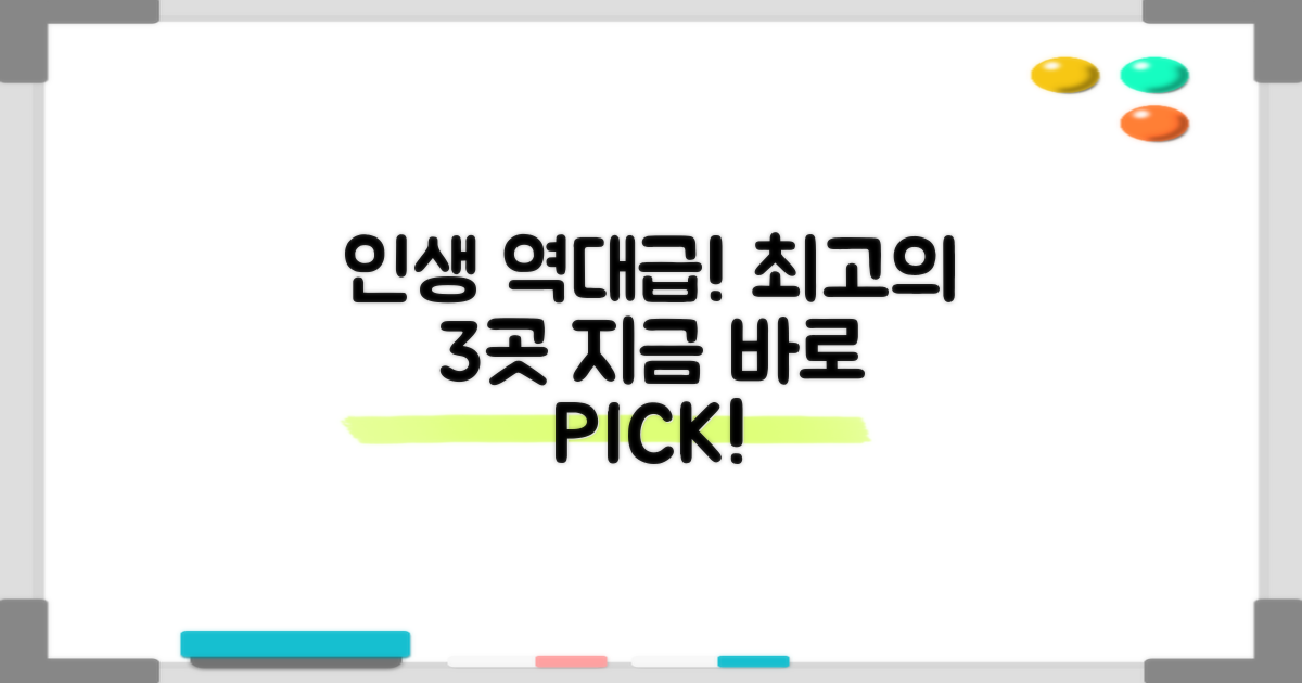 최고의 3곳, 지금 만나세요!