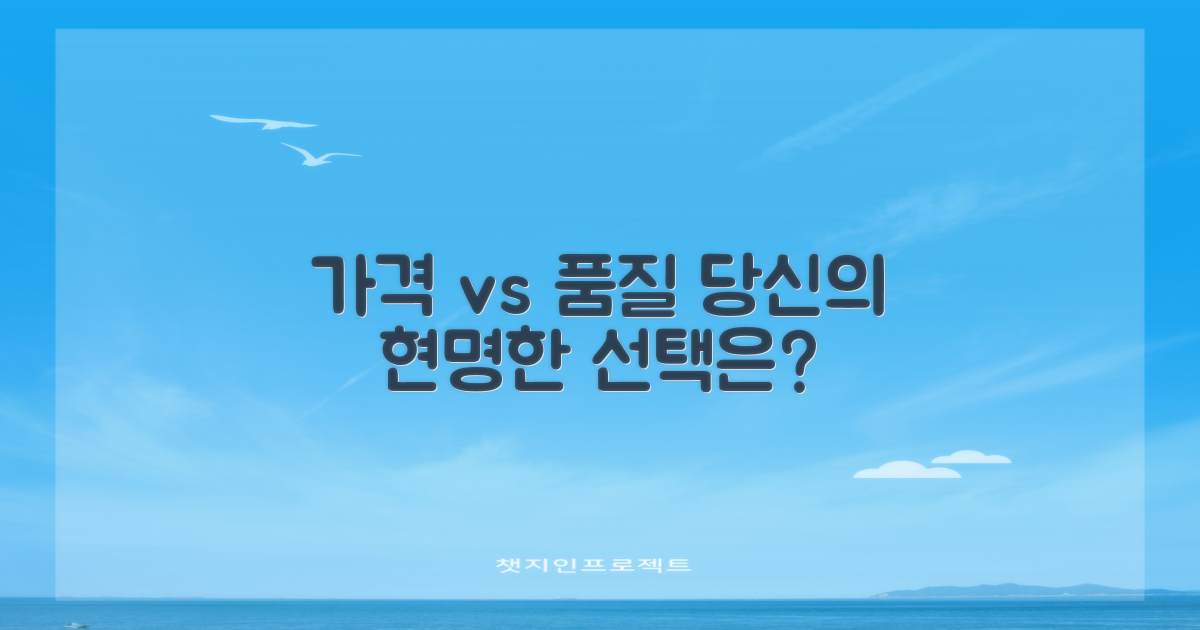 가격 vs 품질, 현명한 선택