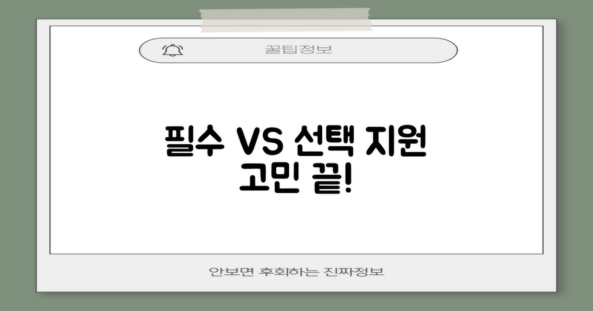 지원 항목: 필수 vs 선택