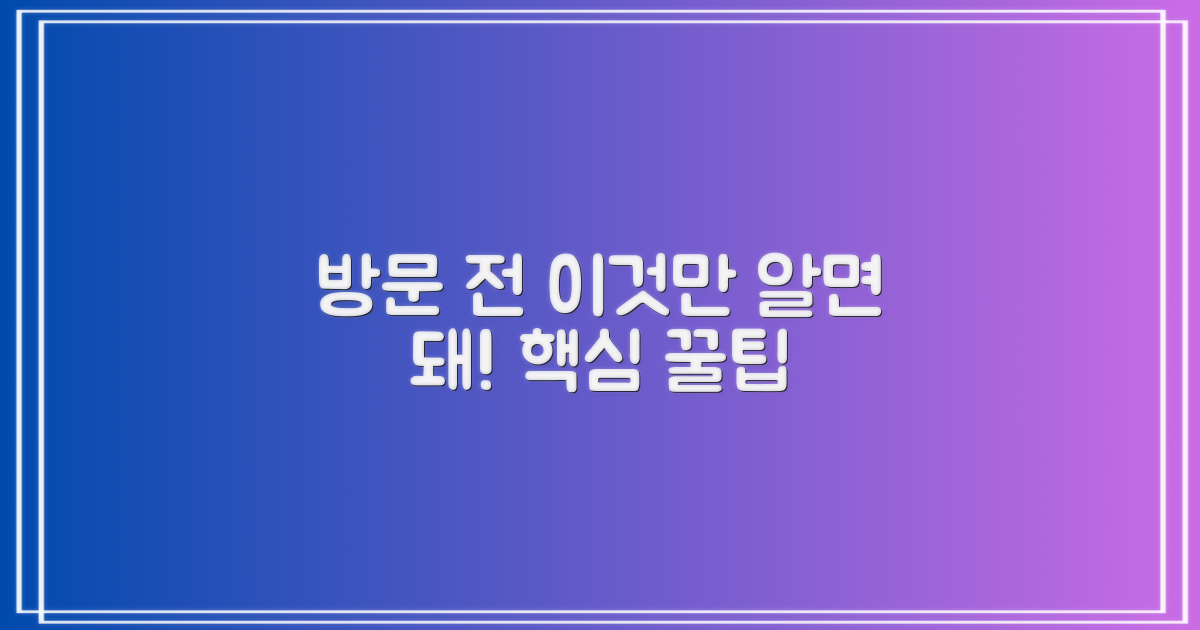 방문 전 꼭 알 꿀팁은?