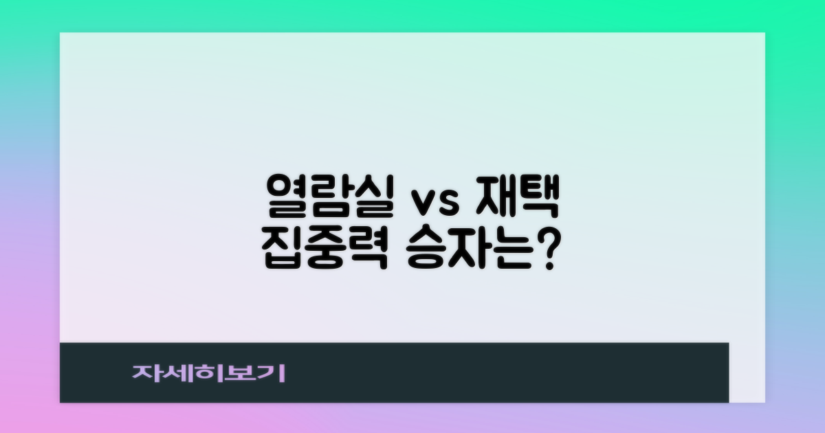 열람실 vs 재택: 집중 학습 비교