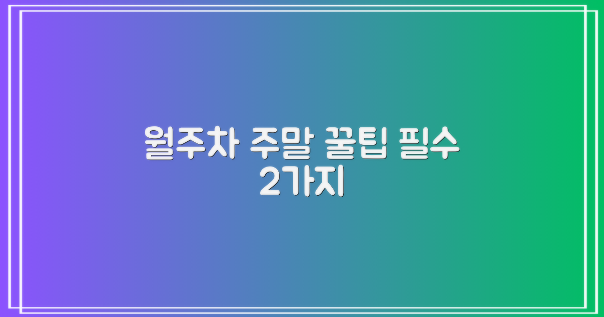 월주차, 주말 2가지 활용 팁