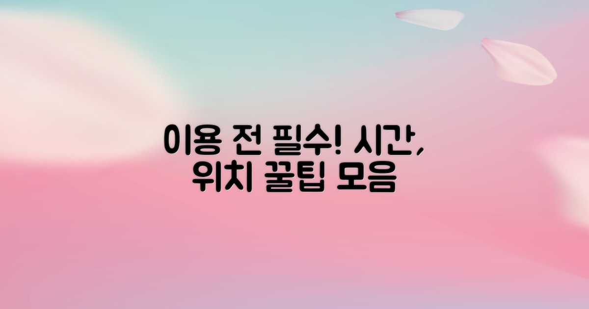 운영시간, 위치 및 이용 팁
