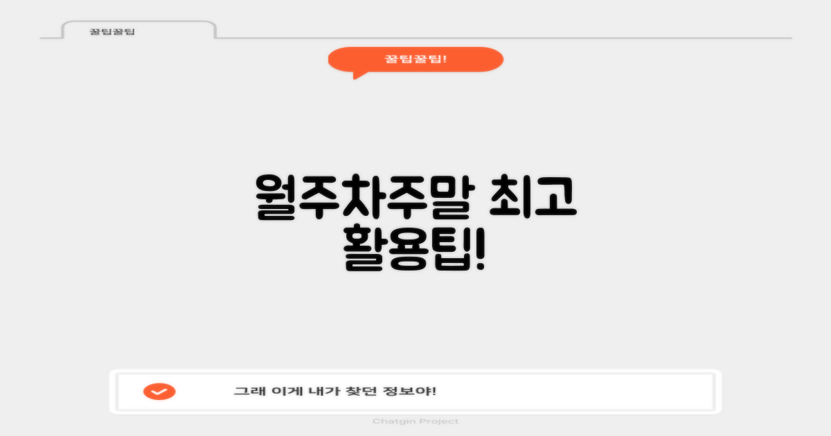 월주차 및 주말 이용 팁