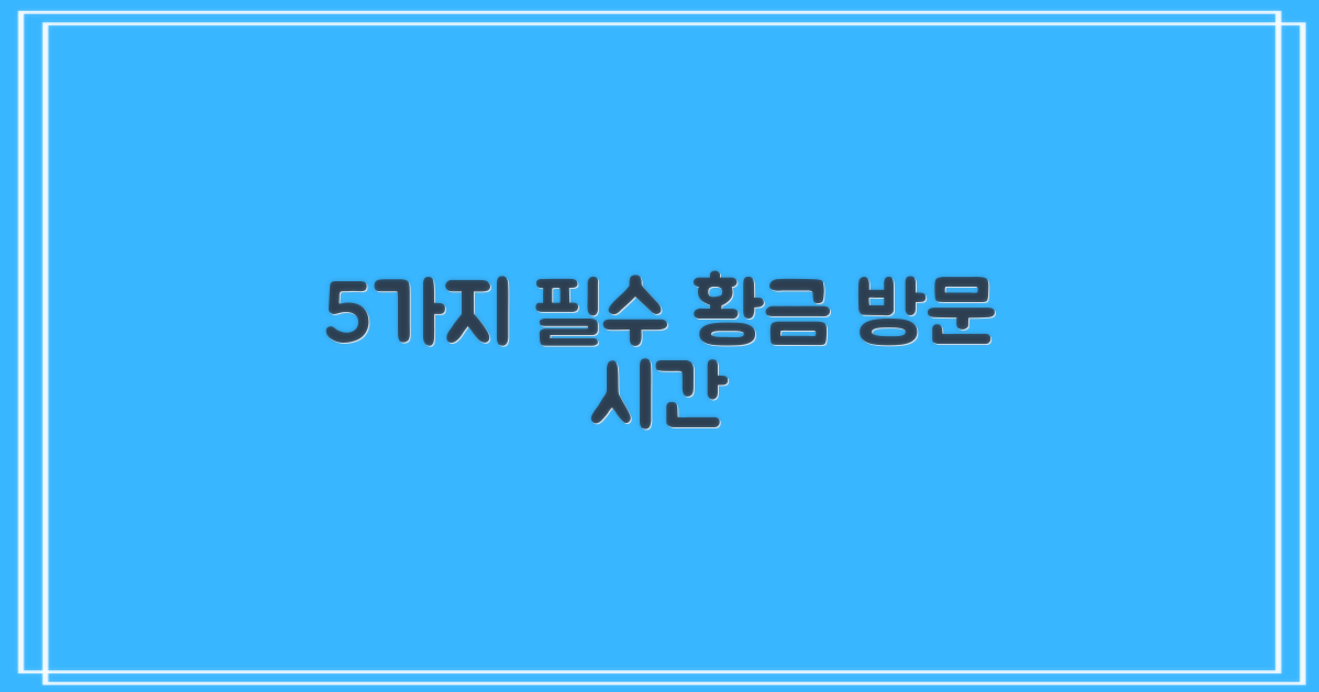 5가지 필수 방문 시간
