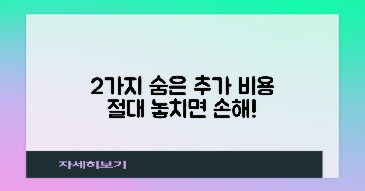 숨겨진 2가지 추가 비용 대비